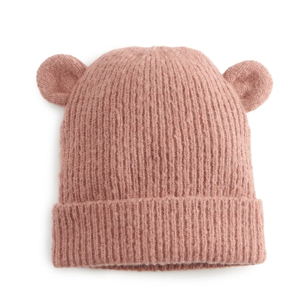 LC Lauren Conrad Kid’s‎ Ribbed Knit Rose Beanie Hat New with Tags